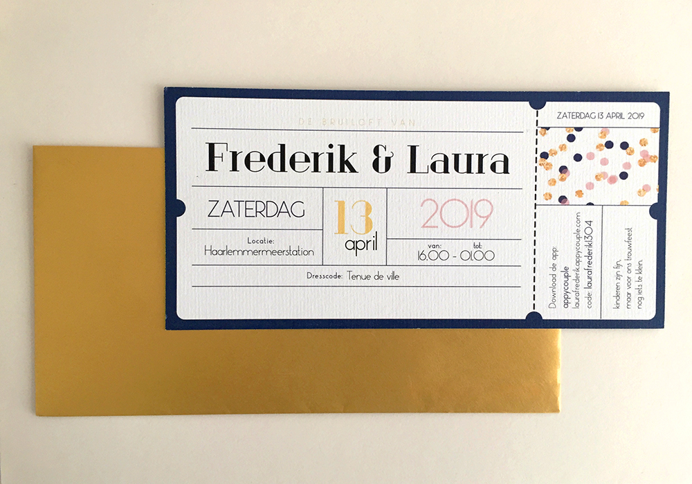 Trouwkaart Frederik en Laura